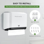 Wall Mount Paper Towel Dispenser, Adhesive No-Drill or Screw Install, Holds 200 - Image 6