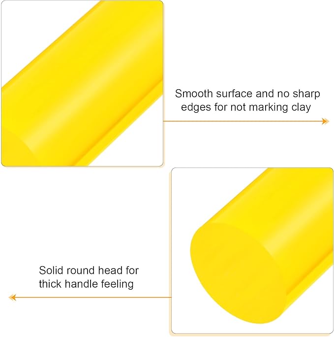 HARFINGTON Acrylic Clay Roller 6 Inch x 1 Inch Solid Non-Stick Plastic Round - Image 4