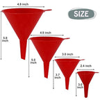 Plastic Oil Funnels for Automotive Use Set of 5, Large Flexible Fuel Funnel - Image 3