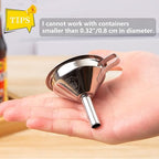 Small Funnels for Filling Bottles, Stainless Steel Small Kitchen Funnel Set of 3 - Image 5