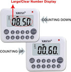 XREXS Digital Kitchen Timer Magnetic Countdown Up Cooking Timer Clock - Image 3