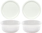 CorningWare FS16 16oz Round French White Casserole Dish w/F-16 French White by CorningWare