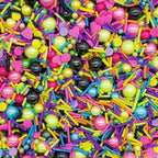 Pink & Black & Green & Yellow Sprinkles Mix Size Pearls Disco Themed Cake Decorations Cupcake Toppers Perfect for Wedding Valentine Christmas Supplies 4.58OZ - Image 2