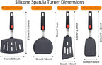 Silicone Spatula Turner Set of 4, Wiztoynia 600°F Heat Resistant Cooking - Image 7