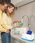 Dish Soap Dispenser with Sponge Holder, 2-in-1 Countertop Small Soap Dispenser - Image 3