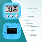 6 Pack Small Digital Kitchen Timer Magnetic Back and ON/Off Switch, Minute - Image 3