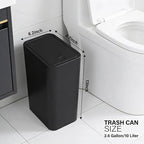 Compact Push-in Trash Can with Lid - Image 3