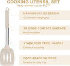 E-far Silicone Cooking Utensils Set, Slotted Turner, Soup Ladle, Pasta Server - Image 5