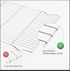 2-Pack Cooling Racks for Baking, 10x15 Inch Heavy Duty Stainless Steel Wire - Image 4
