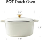 CAROTE 5QT Enameled Cast Iron Dutch Oven Pot - Image 2