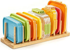 HOMQUEN Pot Lid Organizer, Sturdy Plastic Pan Lid Organizer Rack, 8 Adjustable - Image 9