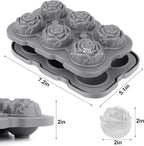 Ice Cube Tray, Mikiwon 2 inch Rose Ice Cube Trays - Image 2