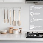 Coukre Silicone Spatula Set of 5, High Temperature Resistant, Food Grade - Image 4