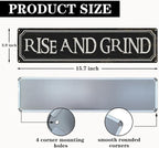 Coffee Decor Signs, Rise and Grind Sign, Retro Metal Tin Sign, Coffee Home Decor - Image 2