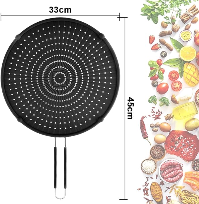 Splatter Screen for Frying Pan, Grease Splatter Guard, Heat-Resistant Splatter - Image 2