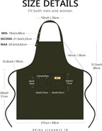 Yuubin Extra Large Aprons for Men Adjustable Button Apron - Image 6