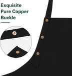 Apron for Men Women with Adjustable Straps and Large Pockets, Canvas Cotton - Image 2