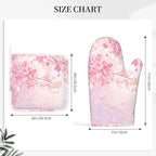 Oven Mitts and Pot Holders Cherry Blossom Flower Japanese Art Silicone Kitchen - Image 3