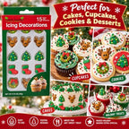 Oasis Supply Christmas Edible Cake Decorations, 15 Count – Holiday Candy Cupcake Toppers with Trees, Boots, Reindeer & Wreaths for Cakes, Cupcakes, Cookies & Desserts - Image 5