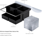 Bangp Large Ice Cube Tray for Whiskey, Silicone Ice Cube Trays 2 Pack, Large - Image 2