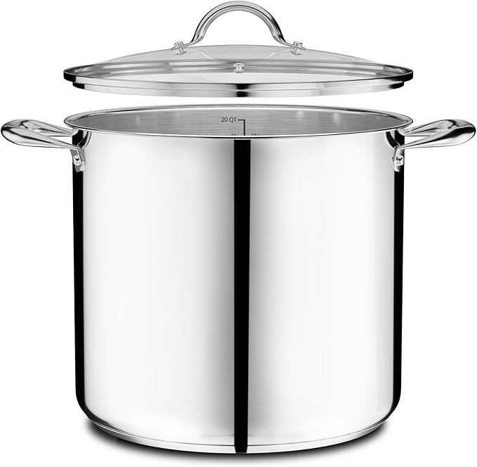 Stainless Steel Stockpot with Tempered Glass Lid 20 Quart, Durable 18/0 - Image 10