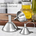 Metal Stainless Steel Funnel, Large Medium Small Funnel Set of 3, Food Grade - Image 3