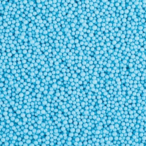 Light Blue Nonpareils Sprinkles - 4.6oz Edible 2mm Pearl Sprinkles by LittleStar