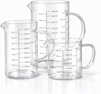 77L 3 Pack Glass Measuring Cup Set, High Borosilicate Liquid Glass Measure Cup by 77L