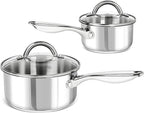 MICHELANGELO Saucepan Set 4pc, 18/10 Stainless Steel Sauce Pan by Michelangelo