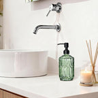 COHOSEGE 17 Oz Green Glass Kitchen Soap Dispenser - Image 5
