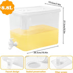 JarThenaAMCS Lemonade Stand Supplies 8.8L Plastic Drink Dispenser - Image 3