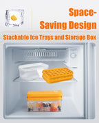 Brigii Ice Cube Tray with Lid&Bin, Ice Cube Mold with 56 Cubes, Stackable Ice - Image 4