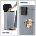 8 Gal Kitchen Trash Can, 30L Recycling or Garbage Bin, Brushed Stainless Steel - Image 5