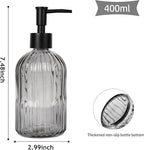 14Oz Black Pump Glass Soap Dispenser, - Image 3