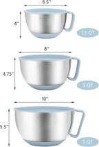 Rorence Stainless Steel Mixing Bowls Set: Non-Slip Silicone Bottom Kitchen Bowls - Image 2