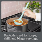 Tovolo Flex Core Silicone Ladle BPA Free Aqua Seafoam Green Deep Silicone Soup - Image 4