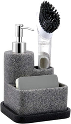 ZCCZ Black Soap Dispenser with Sponge Holder, Kitchen Soap Dispenser Pump by zccz