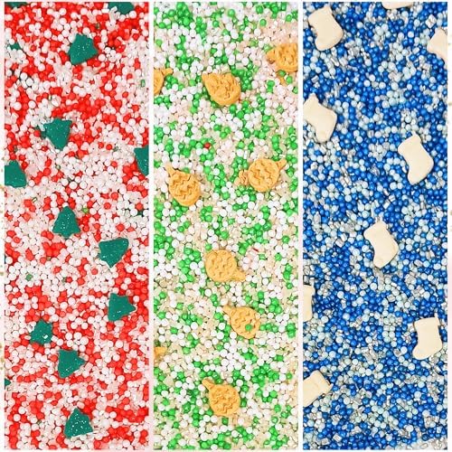 Confect Christmas Sprinkles | Christmas Sprinkles - Green White Silver Blue Red Sparkling Sugar I Christmas Tree Stocking & Snowflakes for Dessert Decorating- 5 Oz - Image 7