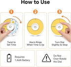 60-Minute Visual Timer, Twist to Set, Loud Battery-Powered Alarm, Manual Rotary - Image 5