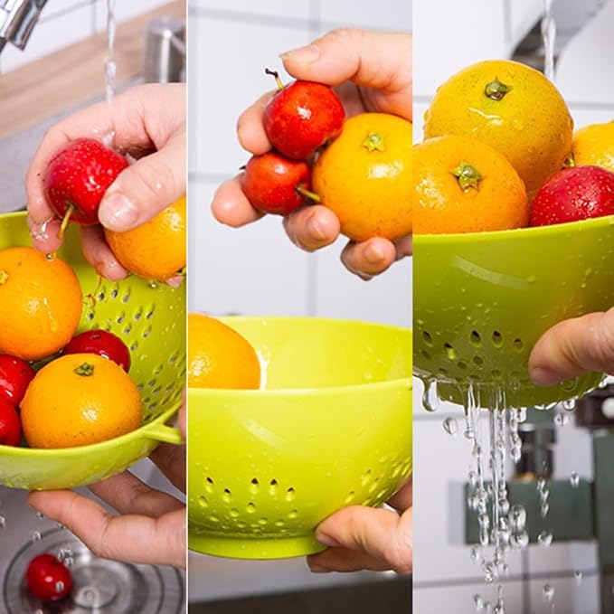 Heavy Duty 6 Inch Food Colander, Large Capacity Vegetable Strainer - Image 3