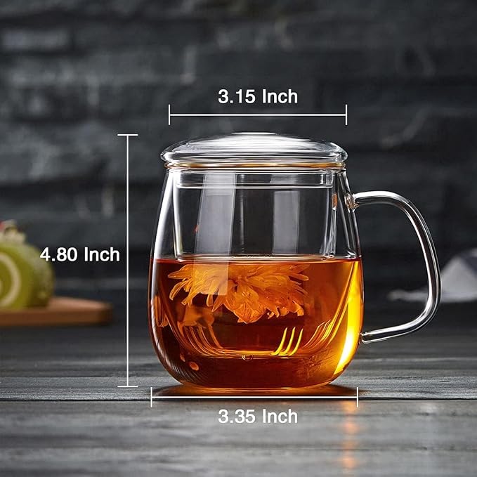 DOPUDO Glass Teacups 2 Pack Glass Tea Cup - Image 3