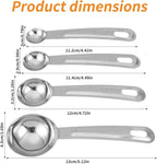 4Pcs Stainless Steel Measuring Spoons Set, Metal Measuring Spoons Set, Table - Image 3