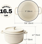 6.5 Quart Dutch Oven Pot with Lid, Non Stick Enameled Cast Iron Dutch Oven - Image 4