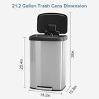 21 Gallon Kitchen Trash Can, Stainless Steel Garbage Can - Image 2