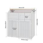 YATINEY Double Trash Cabinet, 20 Gallon Freestanding Trash Can Cabinet - Image 3