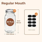 ComSaf 24 oz Mason Jars Regular Mouth 6 Pcs, Large Canning Jars - Image 2