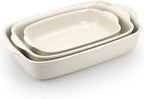 3-Pack Ceramic Baking Dishes Set, Heavy-Duty Oven-Safe Stoneware, Deep by Krokori