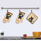 Funny Black Cat Oven Mitts and Pot Holders Set, Heat Resistant Cute Oven Gloves - Image 6