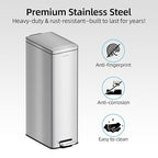 8 gallon/30L Slim Stainless Steel Garbage Can - Image 5