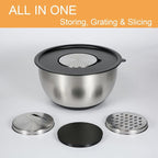 GreatChef Mixing Bowls Stainless Steel Set of 9-1.5, 5QT Bowl and Graters - Image 3